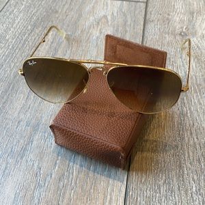 Foldable ray ban aviator gold sunglasses